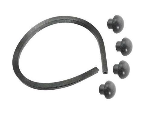 Gas Tank Apron Channel Kit - Rubber Seal With 4 Plugs - Ford Passenger