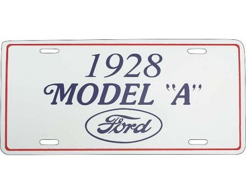 License Plate - 1928 Model A Ford In Blue