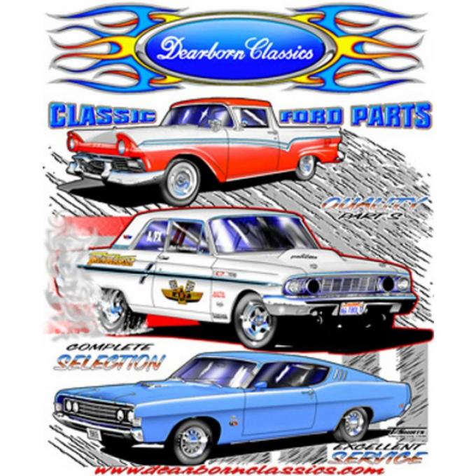 T-shirt, Dearborn 2006 Custom, Fairlane Thunderbolt, TorinoCobra, Ranchero, 1957-1969