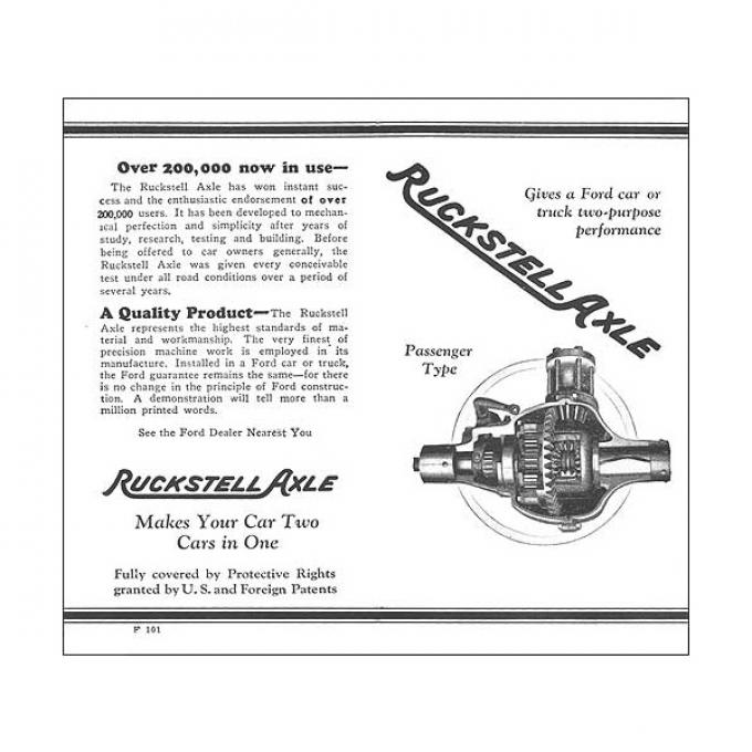 Ruckstell Axle Sales Brochure - 1 Page