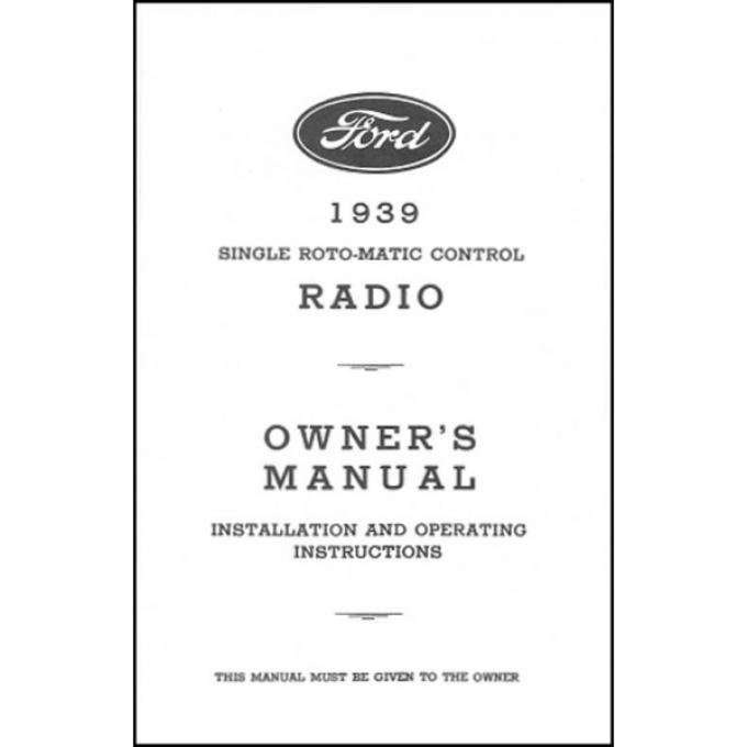 Radio Installation Handbook - 15 Pages - Ford