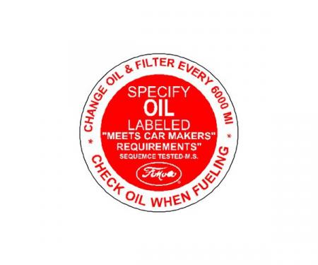 Oil Filler Cap Decal