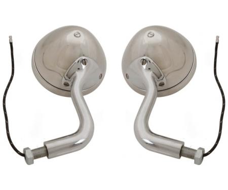Model A Ford Cowl Lamps - Stainless Steel