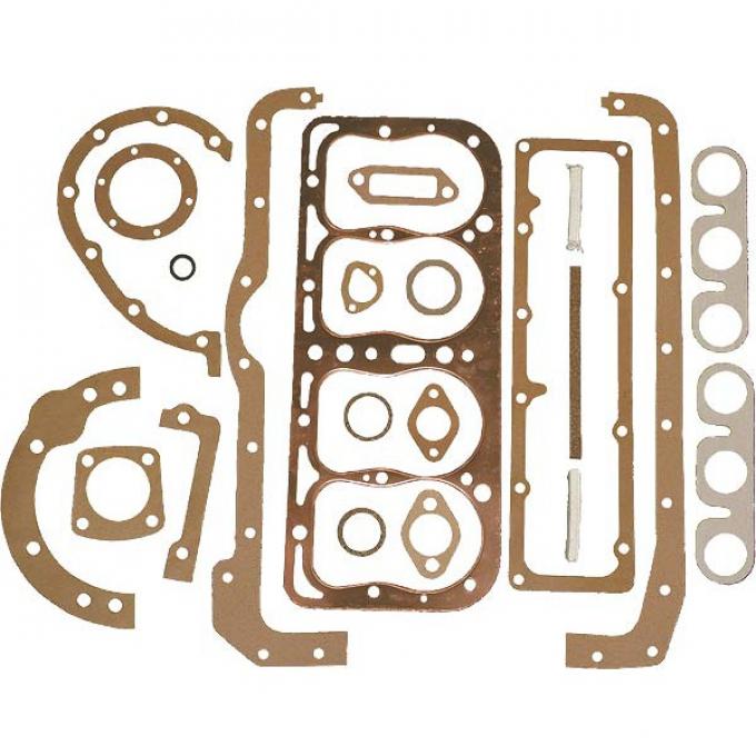 Model A Ford Engine Gasket Set - 21 Pieces - With US Made Fel-Pro Copper Head Gasket