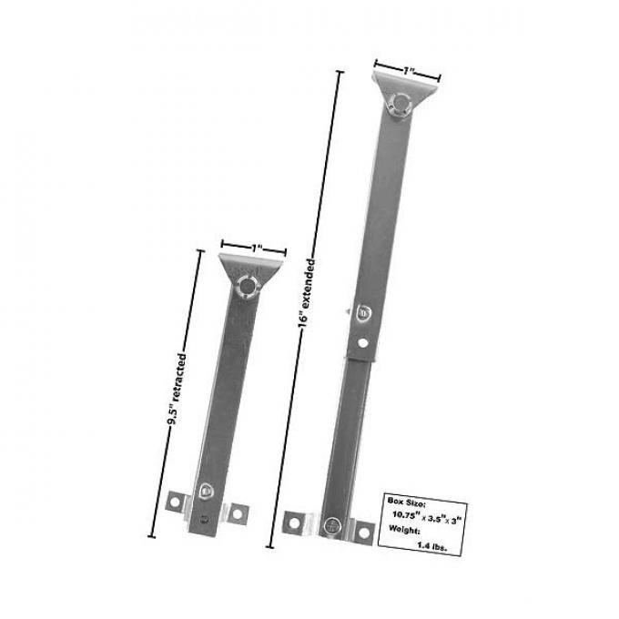 Liftgate Supports - 9.5 Retracted - 16 Fully Extended