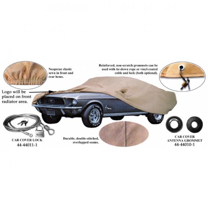 Car Cover, Poly-Cotton, With Logo, Hardtop and Convertible,1964-1968 Blue  Oval Classics