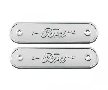Model A Ford Door Sill Plates - Ford Script - 8 - Coupe - Stamped Aluminum