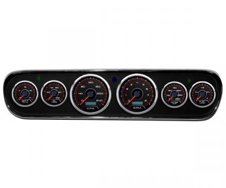 Mustang - New Vintage USA CFR Redline Series DIY Gauge Panel Kit - 6 Gauge Package, 1964-1966 - Programmable Speedometer KPH