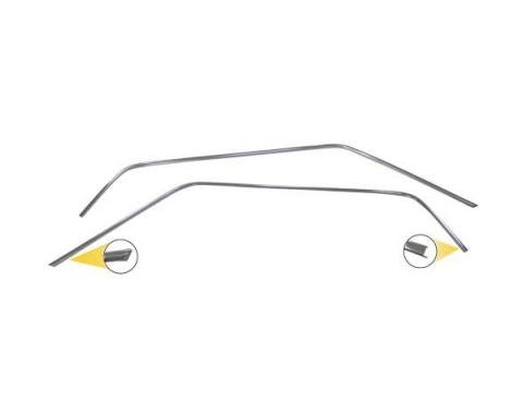 Ford Mustang Roof Drip Rail Mouldings - Bright Metal - Coupe