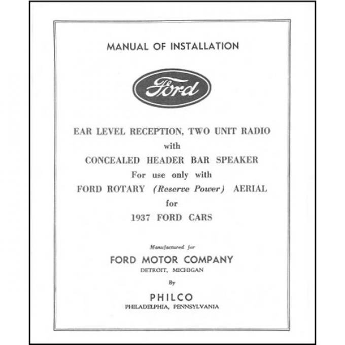 Radio Installation Handbook - 8 Pages - Ford