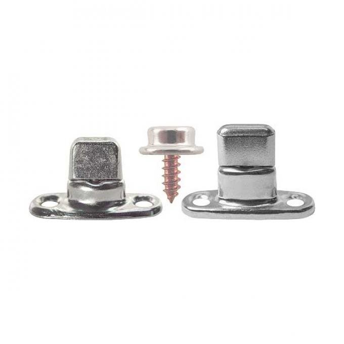 Model T Ford Side Curtain Fastener Set - Common Sense - Nickel - 24 Piece Set - Touring