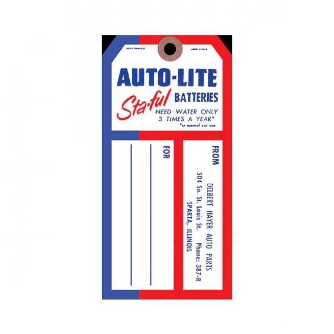 Autolite Sta-Ful Battery Tag - Edsel