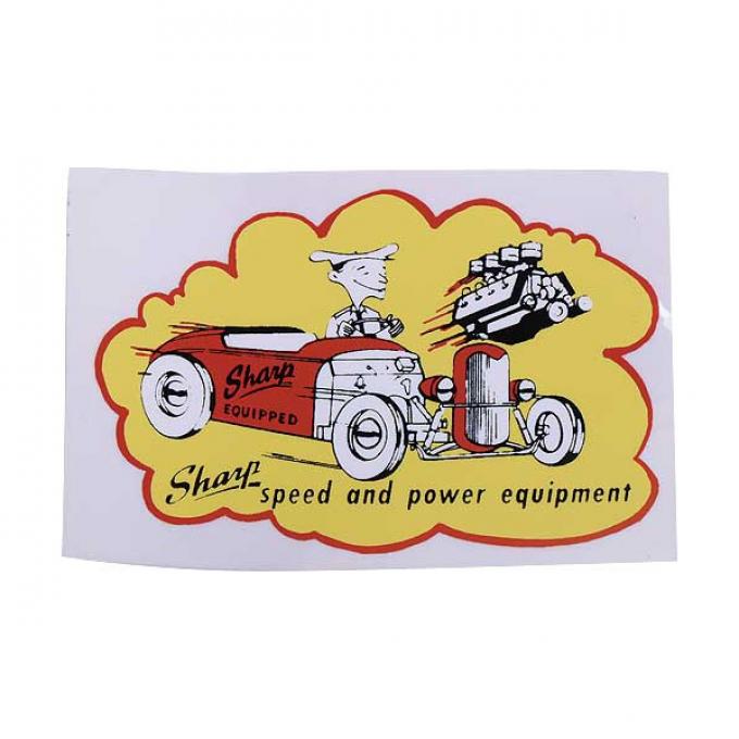 Nostalgia Decal - Sharp Speed & Power Equipment - 4-1/4 wide X 3 high