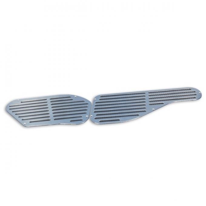Mustang Cowl Vents, Polished Billet Aluminum, 1970-1973