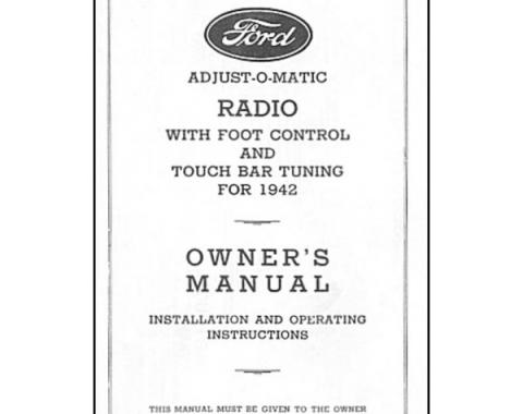 Radio Installation Handbook - 8 Pages - Ford