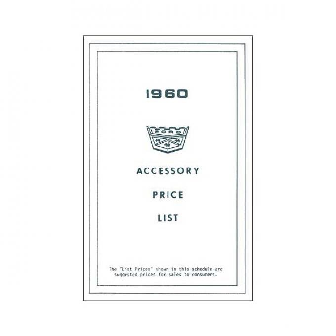 Window Decal - New Car Accessory Price List - Ford