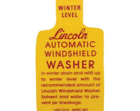 Windshield Washer Bottle Bracket Decal - Yellow And Red - Mercury