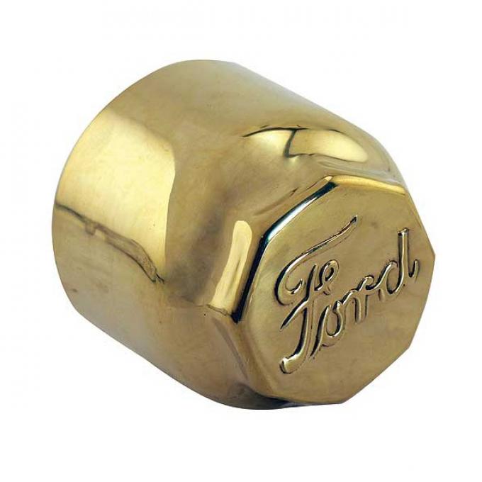 Model T Ford Hub Cap For Wood Wheels, Brass, Ford Script