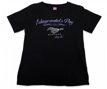 Mustang I Always Wanted A Pony Ladies T-Shirt, Black