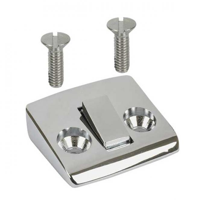 Door Striker Plate - Chrome - Spring Loaded - Ford Coupe & Ford Sedan