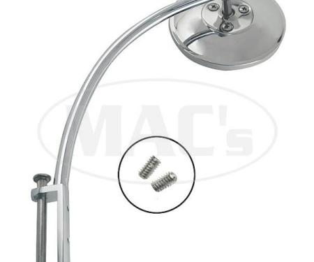 Hinge Pin Mirror- Chrome - Curved Arm - 2-1/4 Hinge - RightOr Left - Ford Passenger