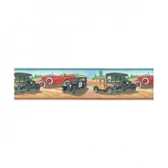 Wall Border - Commercial Trucks - Pre-Pasted Vinyl Wallpaper - 15' Long X 6.875 High