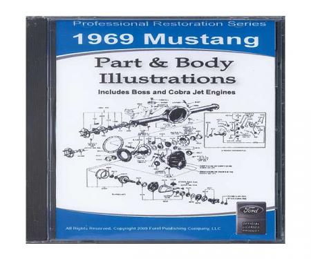 1969 Mustang Part & Body Illustrations On CD - For Windows Operating Systems Only