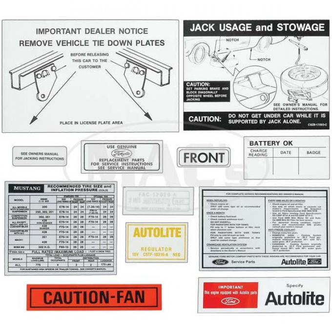 Decal Kit - 1970 Mustang