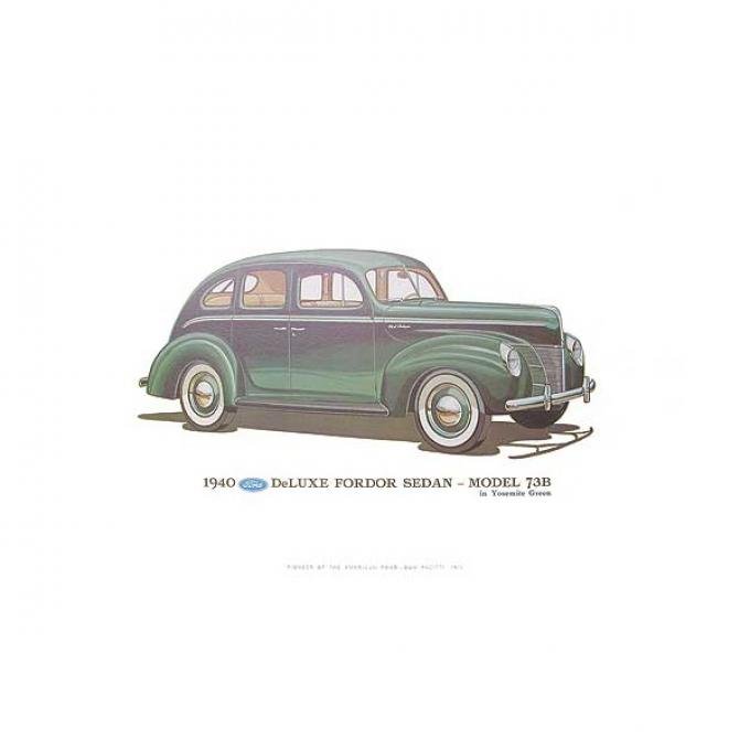 Print - 1940 Ford Deluxe Fordor Sedan (73B) - 12 X 18 - Unframed