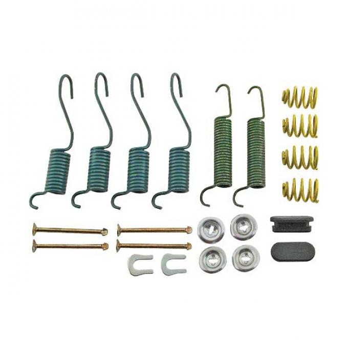 Ford Mustang Drum Brake Hardware Kit - Rear - 9 x 1-1/2 Brakes - 6 Cylinder Except Convertible