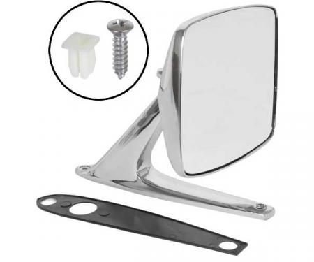 Ford Pickup Truck Outside Rear View Mirror Assembly - Chrome - 4 X 5 Rectangular Head - Right Or Left - Manual Control - F100 Thru F350