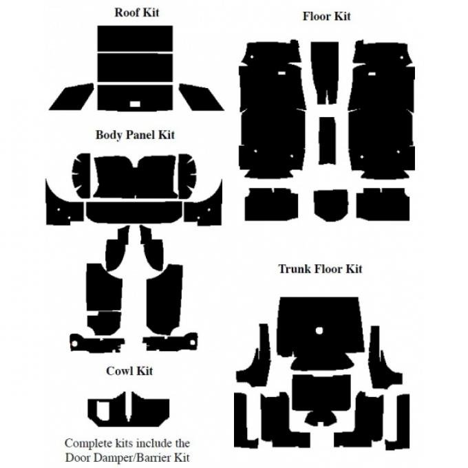 Insulation Kits, Master Kit, 6 Kits, For Coupe, 1961-63