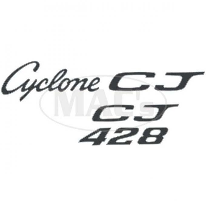 Cyclone Cobra Jet 428 Body Decal Set - Black With Silver Border - 4 Pieces - Comet & Montego