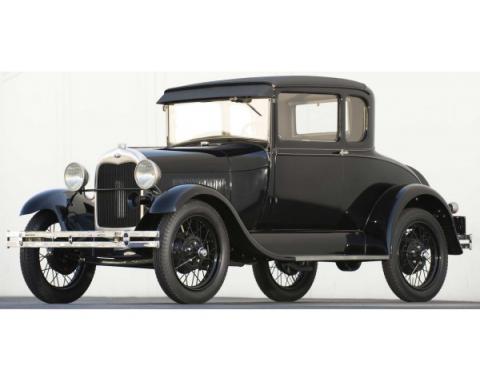 Model A Ford Window Glass Set - Standard Coupe (45A) & Special Coupe (49A) - Stationary Back Window Is 10-5/8 At Center- Concours Quality