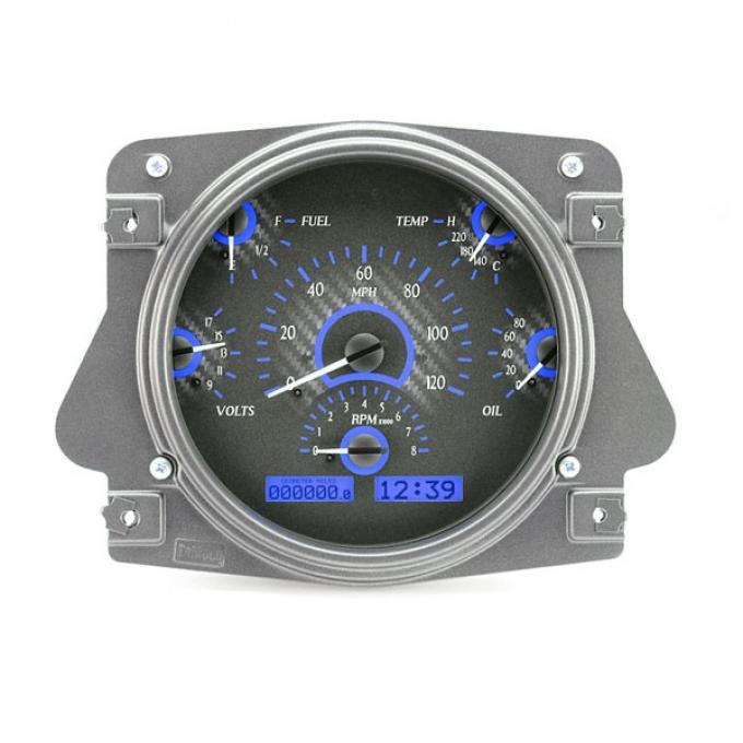 Ford Bronco Dakota Digital VHX Instrument With Carbon FiberStyle Face, 1966-1977