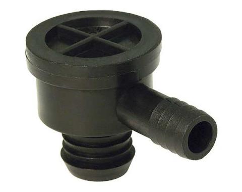 Power Brake Booster Check Valve - Single Tube - AftermarketReplacement - Black Plastic - Ford & Mercury