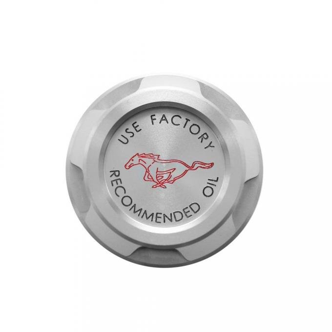 Drake Muscle 2015-2019 Ford Mustang Billet Oil Cap Cover with Pony Logo FR3Z-6766-BL