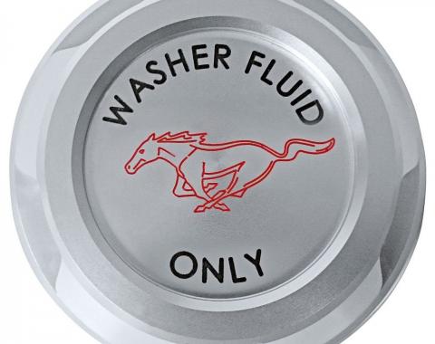 Drake Muscle 2015-2019 Ford Mustang Billet Washer Reservoir Cap with Pony Logo FR3Z-17632-BL