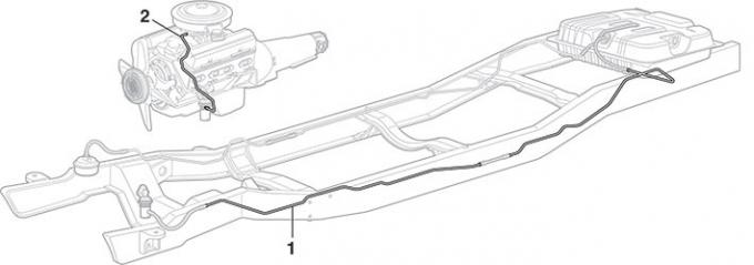 Ford Truck Fuel Line, Front to Rear, 2 Piece, Short Bed, Stainless Steel, 1976-1979