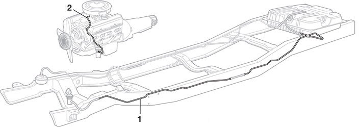 Ford Truck Fuel Line, Front to Rear, 2 Piece, Long Bed, Stainless