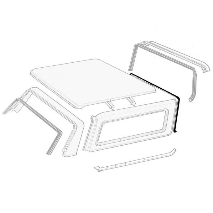 Dennis Carpenter Removable Roof Front Seal - On Fiberglass Roof - 1978-96 Ford Bronco    D8TZ-9851322-A