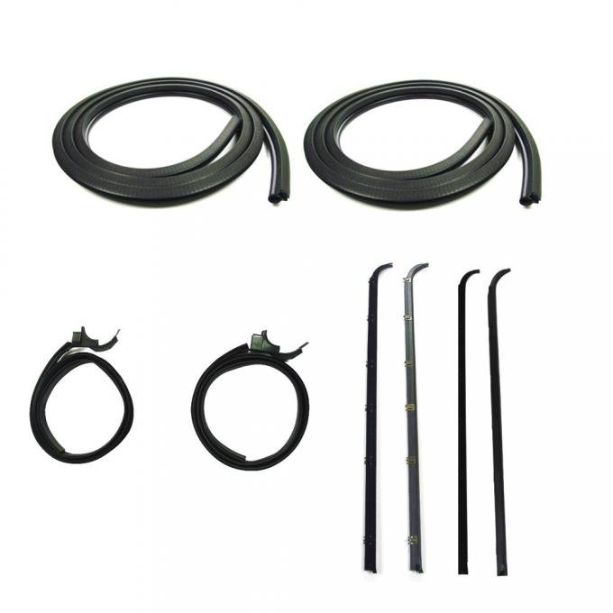 Precision Door Weatherstrip Seal Kit, Glassruns, Beltlines and Door Seals. Left and Right, 8 Piece Kit. Inner Beltline Molding Stapled Directly To Door Panel DK 2110 83 XLT