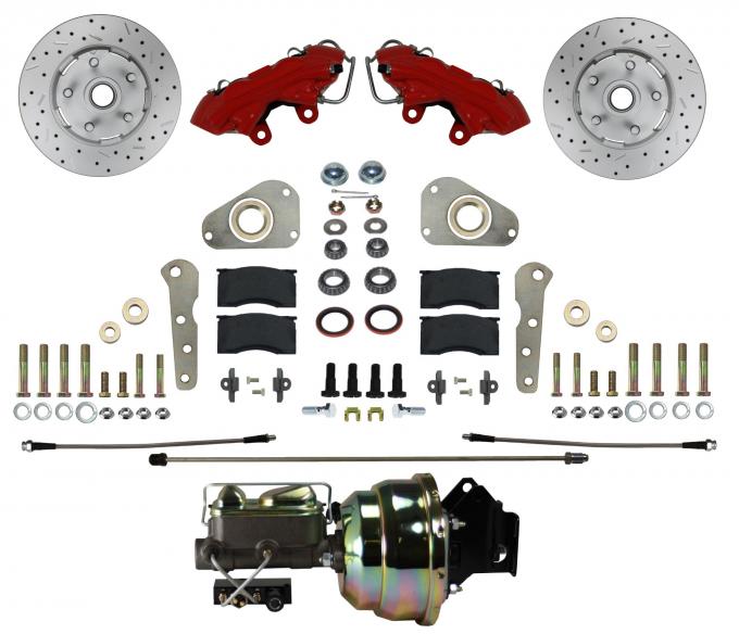Leed Brakes Power Front Kit with Drilled Rotors and Red Powder Coated Calipers RFC0025-Y307X