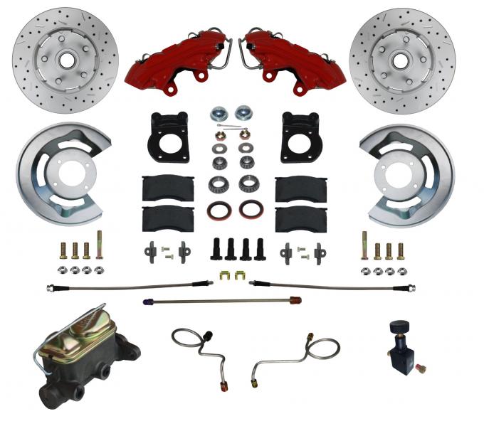 Leed Brakes Manual Front Kit with Drilled Rotors and Red Powder Coated Calipers RFC0002-405X