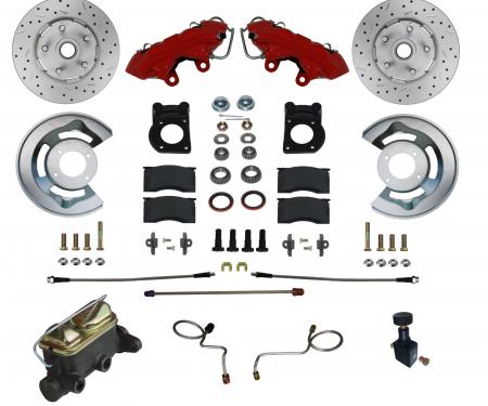 Leed Brakes Manual Front Kit with Drilled Rotors and Red Powder Coated Calipers RFC0002-405X