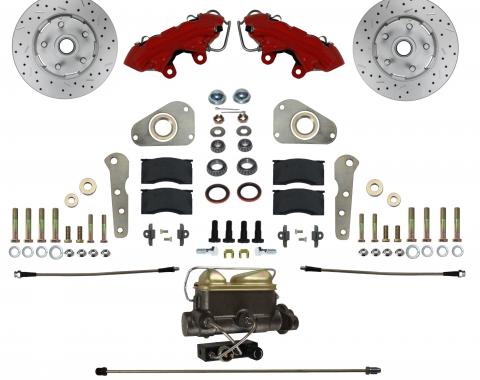 Leed Brakes Power Front Kit with Drilled Rotors and Red Powder Coated Calipers RFC0025-405PX