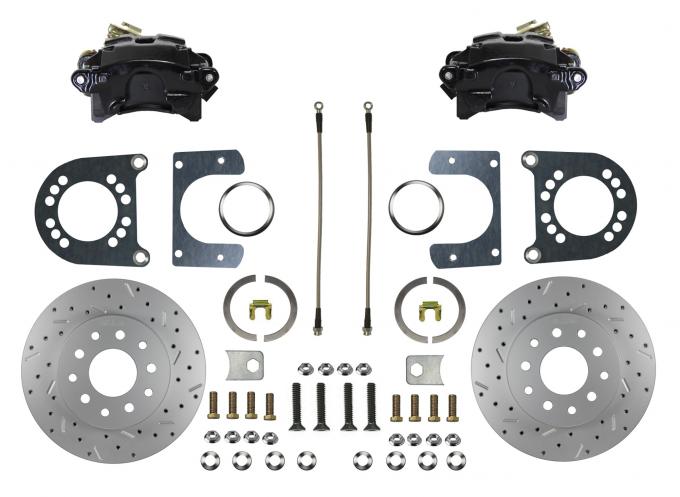 Leed Brakes Rear Disc Brake Kit with Drilled Rotors and Black Powder Coated Calipers BRC0002X