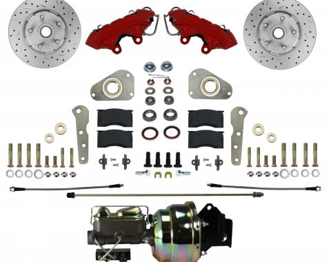Leed Brakes Power Front Kit with Drilled Rotors and Red Powder Coated Calipers RFC0025-Y307X