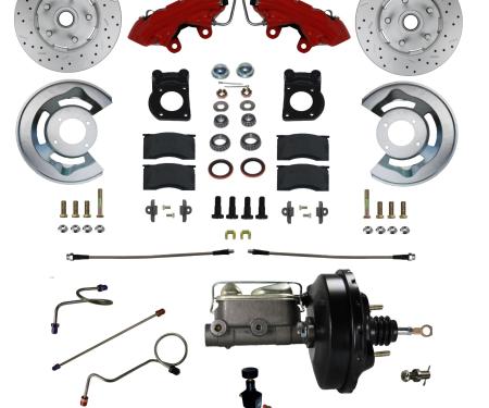 Leed Brakes Power Front Kit with Drilled Rotors and Red Powder Coated Calipers RFC0004-W405X