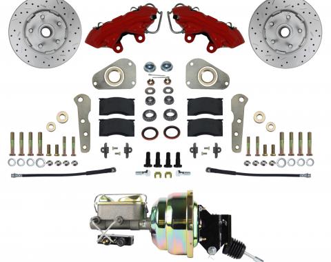 Leed Brakes Power Front Kit with Drilled Rotors and Red Powder Coated Calipers RFC0025-P307X